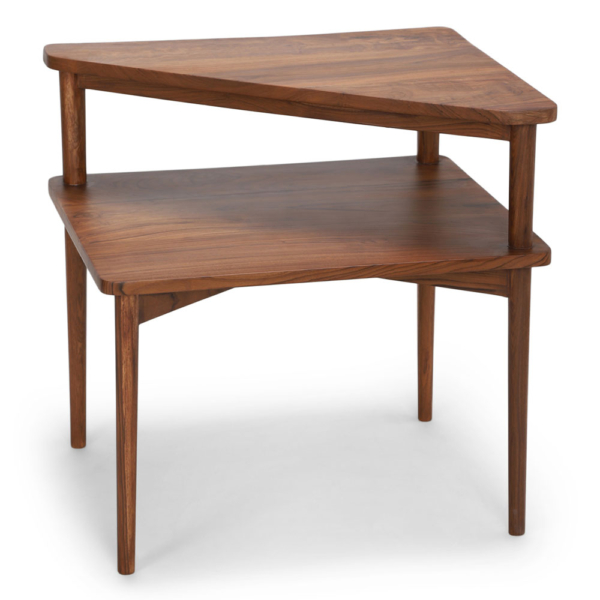 Buy wooden furniture online - Lap and Dado Konan teak wood side table and end table - midcentury modern style