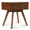 Buy wooden furniture online - Lap and Dado Prato teak wood bedside table, end table with storage - midcentury modern style