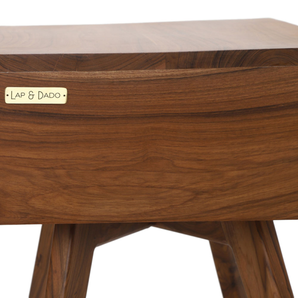 Buy wooden furniture online - Lap and Dado Prato teak wood bedside table, end table with storage - midcentury modern style