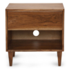 Buy wooden furniture online - Lap and Dado Saga teak wood bedside table, end table with storage - midcentury modern style
