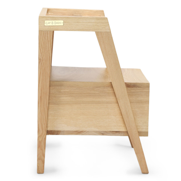 Buy wooden furniture online - Lap and Dado Vaasa ash wood bedside table, end table with storage - midcentury modern style