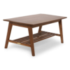 Buy wooden furniture online - Lap and Dado Abiko solid teak wood coffee table / centre table with slatted base - midcentury modern style