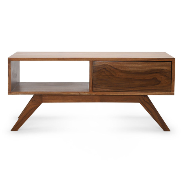 Buy wooden furniture online - Lap and Dado Catania solid teak wood coffee table / centre table with storage