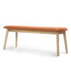 Buy wooden furniture online - Lap and Dado Solna ash wood upholstered bench for dining room or entryway- midcentury modern style