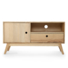 Buy wooden furniture online - Lap and Dado Kara mid century modern ash wood media unit or storage unit