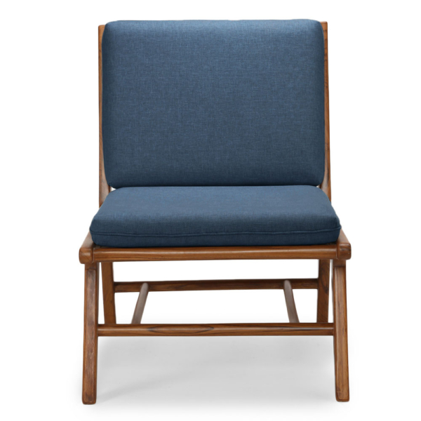 Buy wooden furniture online - Lap and Dado Lille teak wood lounge chair with cushions - mid century modern style
