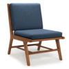 Buy wooden furniture online - Lap and Dado Lille teak wood lounge chair with cushions - mid century modern style