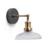 Buy wall lights online - Lap and Dado Merlin wall light with glass shade and brass finish holder