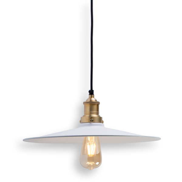 Buy ceiling lights online - Lap and Dado Tahe ceiling light with white shade and brass finish holder