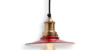 Buy ceiling lights online - Lap and Dado Tahe ceiling light with red shade and brass finish holder
