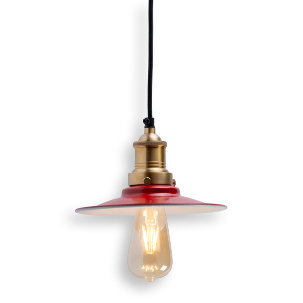 Buy ceiling lights online - Lap and Dado Tahe ceiling light with red shade and brass finish holder