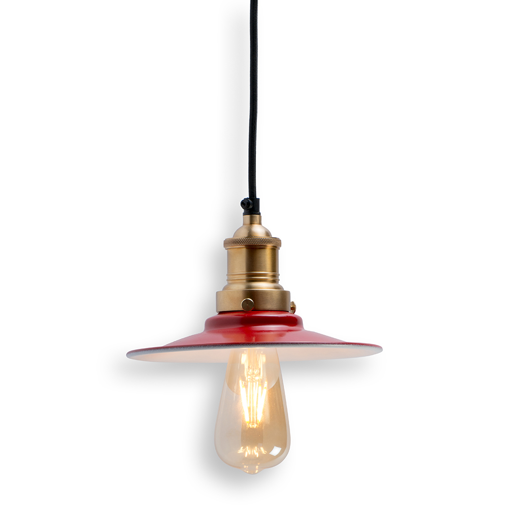 DSC_3983 Buy ceiling lights online - Lap and Dado Tahe ceiling light with red shade and brass finish holder