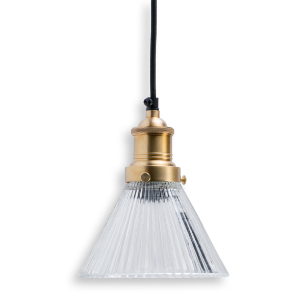 Buy ceiling lights online - Lap and Dado Baku ceiling light with fluted glass shade and brass finish holder