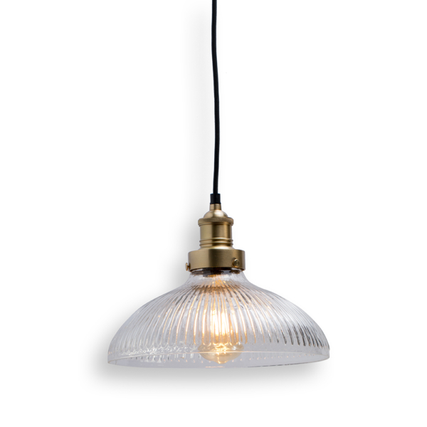 Buy ceiling lights online - Lap and Dado Arsoli ceiling light with fluted glass shade and brass finish holder