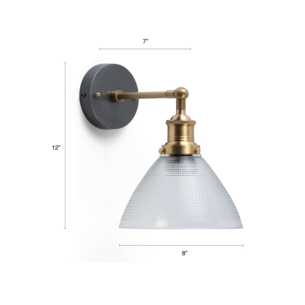 Buy wall lights online - Lap and Dado Dorado wall light with glass shade and brass finish holder