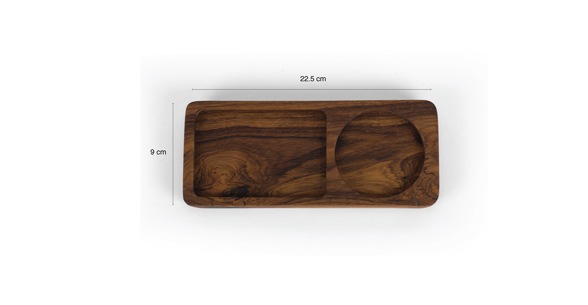 Kanbe teak single serve tray_5