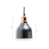 Buy ceiling lights online - Lap and Dado Luxor ceiling light with pewter shade and copper holder
