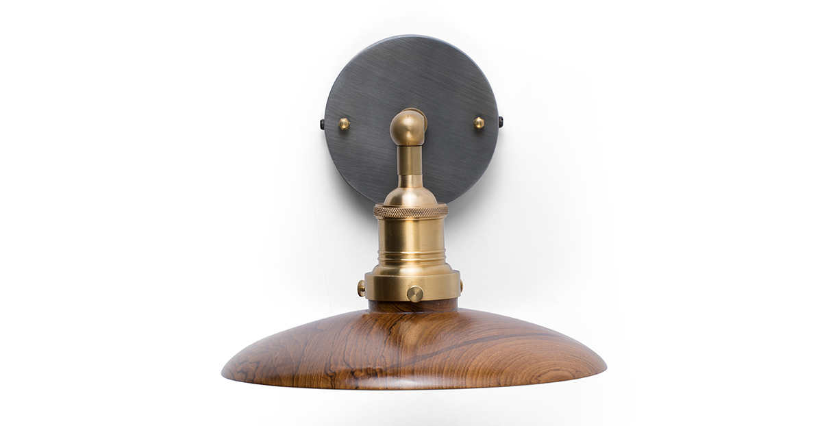 Sakura Teak Wall Light 10″_2