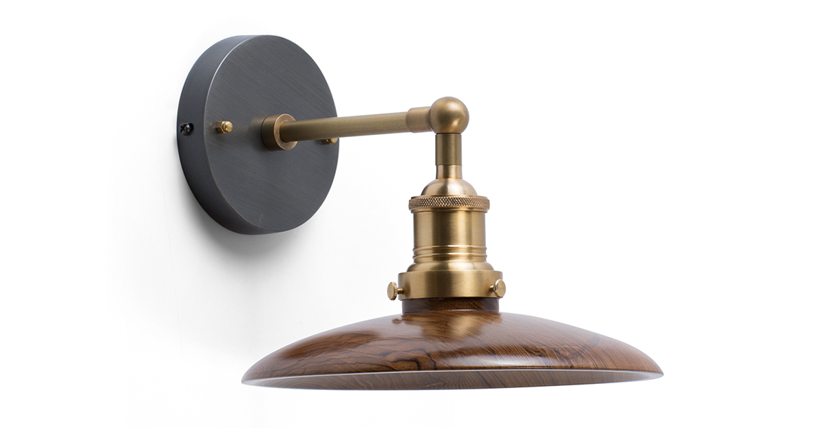 Sakura Teak Wall Light 10″_3