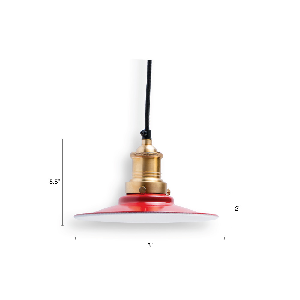 Tahe-Celing-Light-8'-Cherry Buy ceiling lights online - Lap and Dado Tahe ceiling light with red shade and brass finish holder