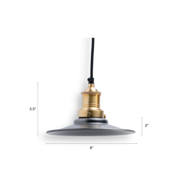 Buy ceiling lights online - Lap and Dado Tahe ceiling light with pewter shade and brass finish holder