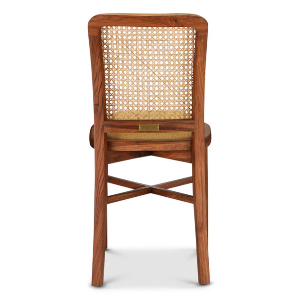 Buy furniture online - Lap and Dado mid century modern style Como teakwood dining chair or study table chair rattan work/ cane work