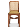 Buy rattan and wood furniture online - canework chair - solid teak wood furniture crafted with quality materials - Lap & Dado furniture contemporary design, Como teak wood and cane work study chair or dining chair with premium upholstery