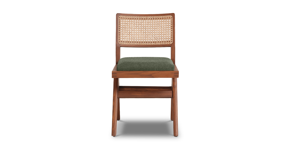 Lap and Dado Lyon Armless Teak and Rattan Chair - Bingle Sprout 4