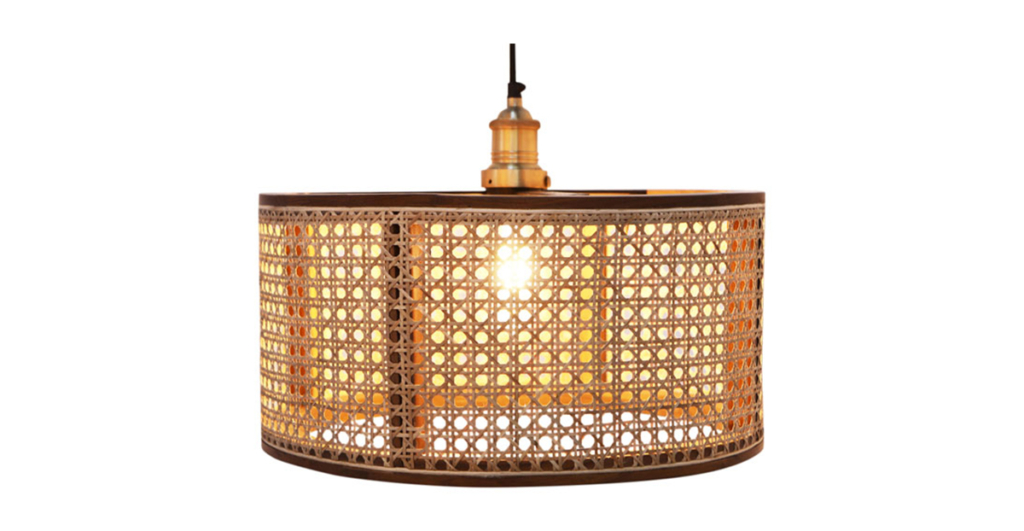 Kalpi Teakwood and Rattan work Ceiling Light Lap & Dado