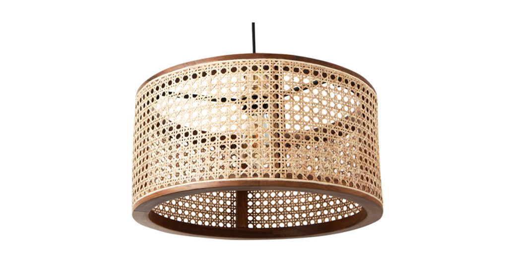 Kalpi Teakwood and Rattan work Ceiling Light Lap & Dado