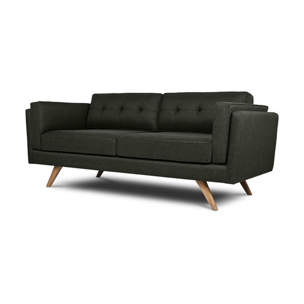 Buy wood furniture online - Buy Sofa online crafted with quality materials - Lap & Dado furniture contemporary mid-century modern design, Benton Sofa with solid oak wood legs and premium easy clean upholstery