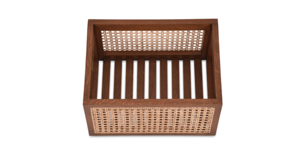 Buy cane work storage baskets online - Lap & Dado furniture studio - Derby rattan and wood storage baskets, display baskets for home decor