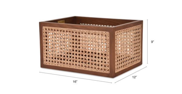 Buy cane work storage baskets online - Lap & Dado furniture studio - Derby rattan and wood storage baskets, display baskets for home decor