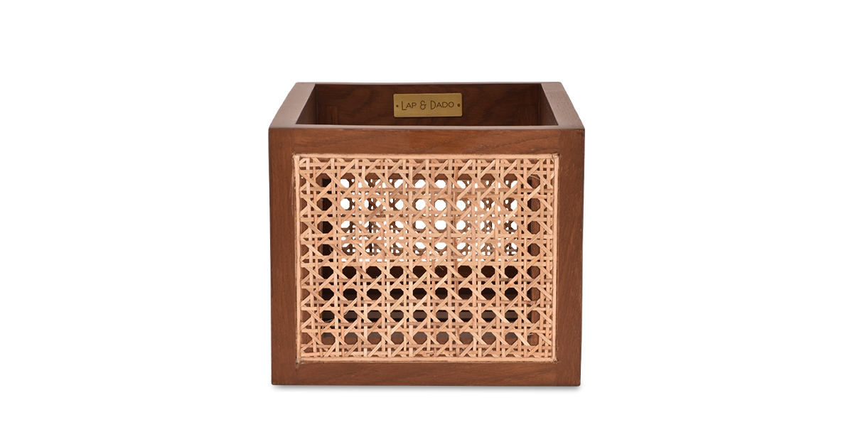 Lap & Dado Derby Rattan Box Small 3 Buy cane work storage baskets online - Lap & Dado furniture studio - Derby rattan and wood storage baskets, display baskets for home decor