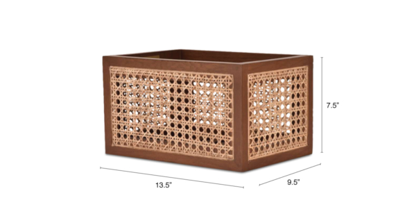 Buy cane work storage baskets online - Lap & Dado furniture studio - Derby rattan and wood storage baskets, display baskets for home decor