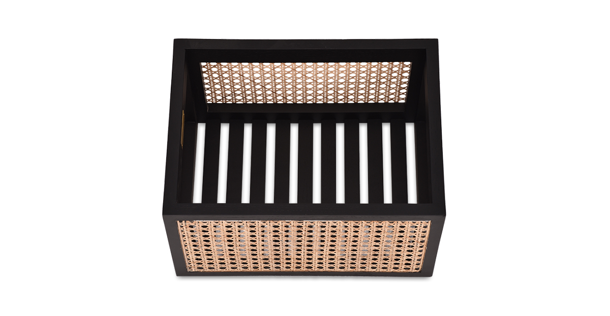 Lap & Dado Suri Rattan Box big 4 Buy cane work storage baskets online - Lap & Dado furniture studio - Suri rattan and wood storage baskets, display baskets for home decor