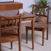 Buy dining chair furniture online - solid teak wood furniture crafted with quality materials - Lap and Dado contemporary design, Mahe teak wood dining chair