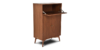 Buy wood furniture online - Buy Bar cabinet online crafted with quality materials - Lap & Dado furniture, contemporary mid-century modern design, Derry bar cabinet in teak veneer with solid teak wood legs for your living or dining room