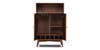 Buy wood furniture online - Buy Bar cabinet online crafted with quality materials - Lap & Dado furniture, contemporary mid-century modern design, Derry bar cabinet in teak veneer with solid teak wood legs for your living or dining room