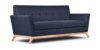 Buy wood furniture online - Buy Sofa online crafted with quality materials - Lap & Dado furniture contemporary mid-century modern design, Kara Sofa with solid ashwood legs and premium easy clean upholstery