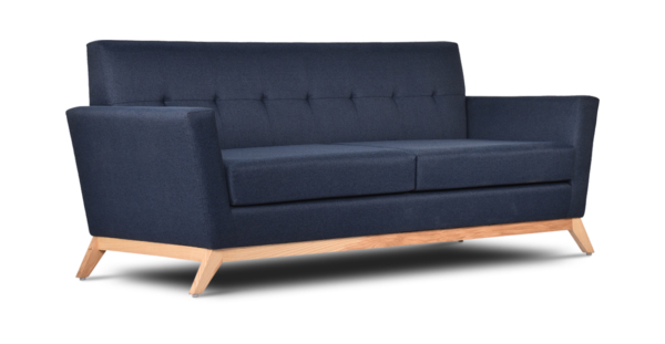 Buy wood furniture online - Buy Sofa online crafted with quality materials - Lap & Dado furniture contemporary mid-century modern design, Kara Sofa with solid ashwood legs and premium easy clean upholstery