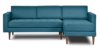 Buy L sofa furniture online - Buy sectional Sofa online crafted with quality materials - Lap & Dado furniture contemporary mid-century modern design, Lenox sectional L Sofa with solid teak wood legs and premium easy clean upholstery