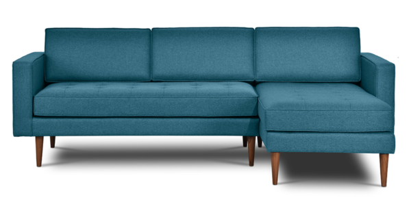 Buy L sofa furniture online - Buy sectional Sofa online crafted with quality materials - Lap & Dado furniture contemporary mid-century modern design, Lenox sectional L Sofa with solid teak wood legs and premium easy clean upholstery