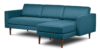 Buy L sofa furniture online - Buy sectional Sofa online crafted with quality materials - Lap & Dado furniture contemporary mid-century modern design, Lenox sectional L Sofa with solid teak wood legs and premium easy clean upholstery