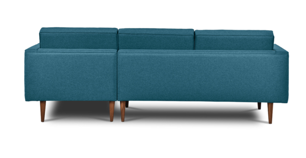 Buy L sofa furniture online - Buy sectional Sofa online crafted with quality materials - Lap & Dado furniture contemporary mid-century modern design, Lenox sectional L Sofa with solid teak wood legs and premium easy clean upholstery