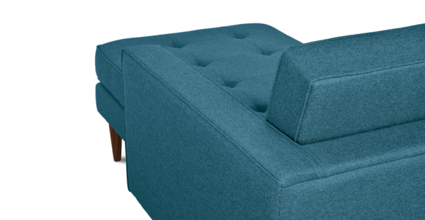 Buy L sofa furniture online - Buy sectional Sofa online crafted with quality materials - Lap & Dado furniture contemporary mid-century modern design, Lenox sectional L Sofa with solid teak wood legs and premium easy clean upholstery