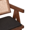 Buy rattan and wood furniture online - Pierre Jeanneret Chandighar chair - solid teak wood furniture crafted with quality materials - Lap & Dado furniture mid-century modern design, Lyon teak wood and cane work lounge chair or dining chair with premium upholstery