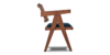 Buy rattan and wood furniture online - Pierre Jeanneret Chandighar chair - solid teak wood furniture crafted with quality materials - Lap & Dado furniture mid-century modern design, Lyon teak wood and cane work lounge chair or dining chair with premium upholstery