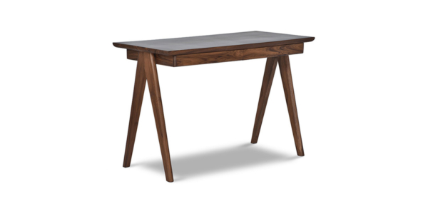 Buy wood study table online - Lap and Dado furniture, contemporary mid-century modern design Lyon Desk teak wood study table for study room or office - Pierre Jeanneret Chandigarh Chair