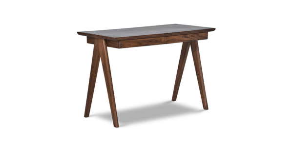 Buy wood study table online - Lap and Dado furniture, contemporary mid-century modern design Lyon Desk teak wood study table for study room or office - Pierre Jeanneret Chandigarh Chair